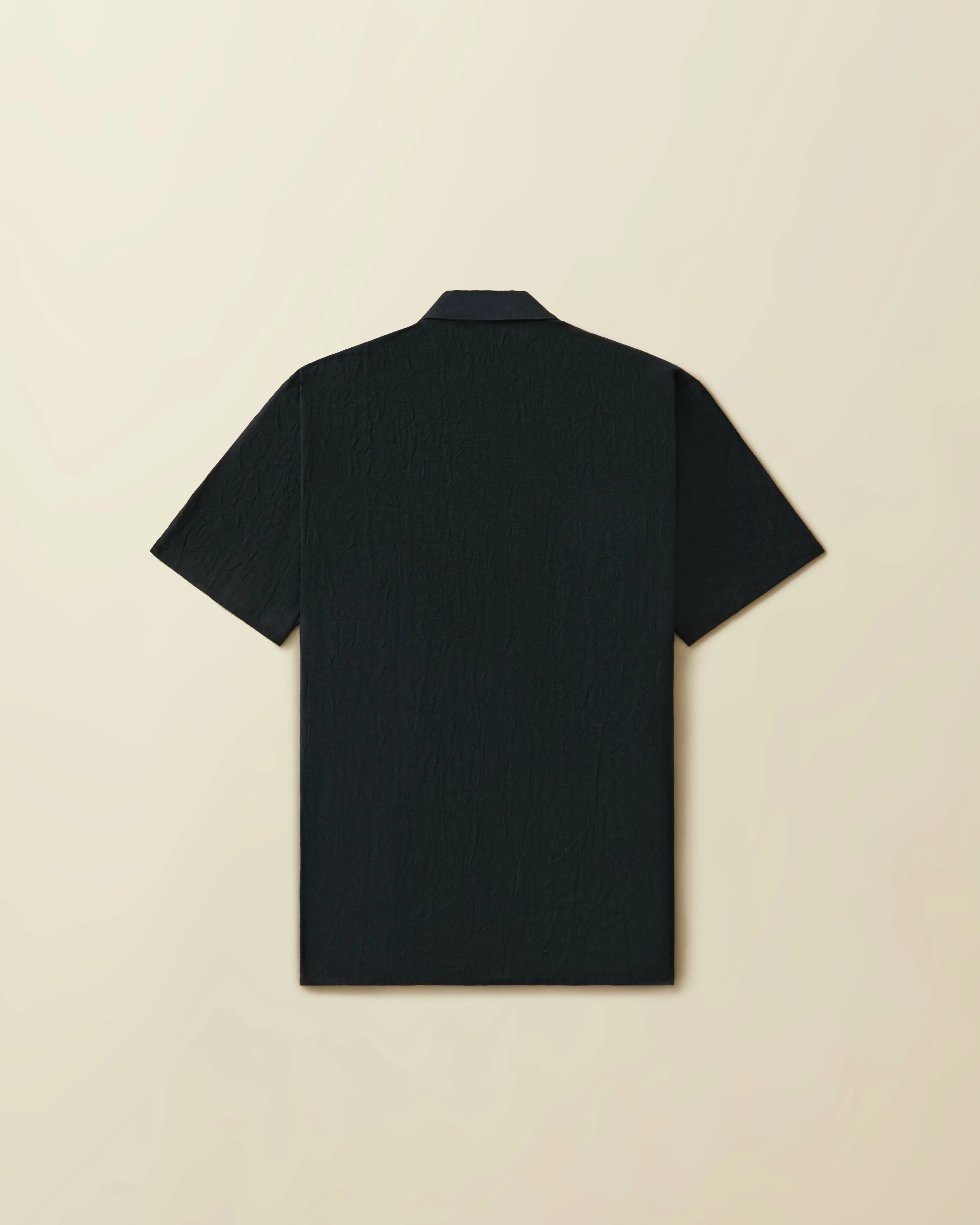 2 Pocket Linen Short Sleeve Button Down ( Navy )