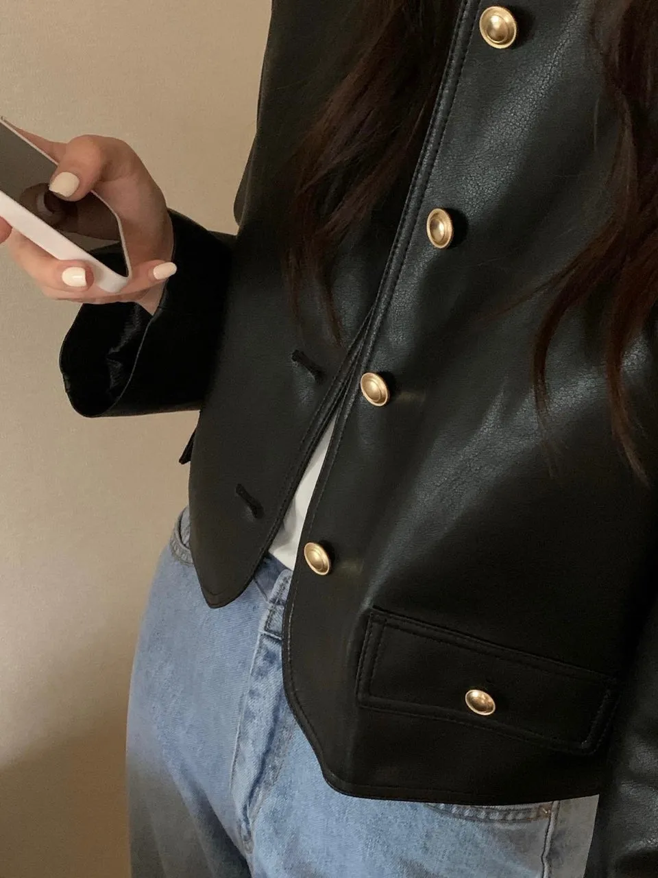 Black Jackets Women  New Fashion Vintage Single Breasted Leather Jacket Women Streetwear O Neck Short Jackets