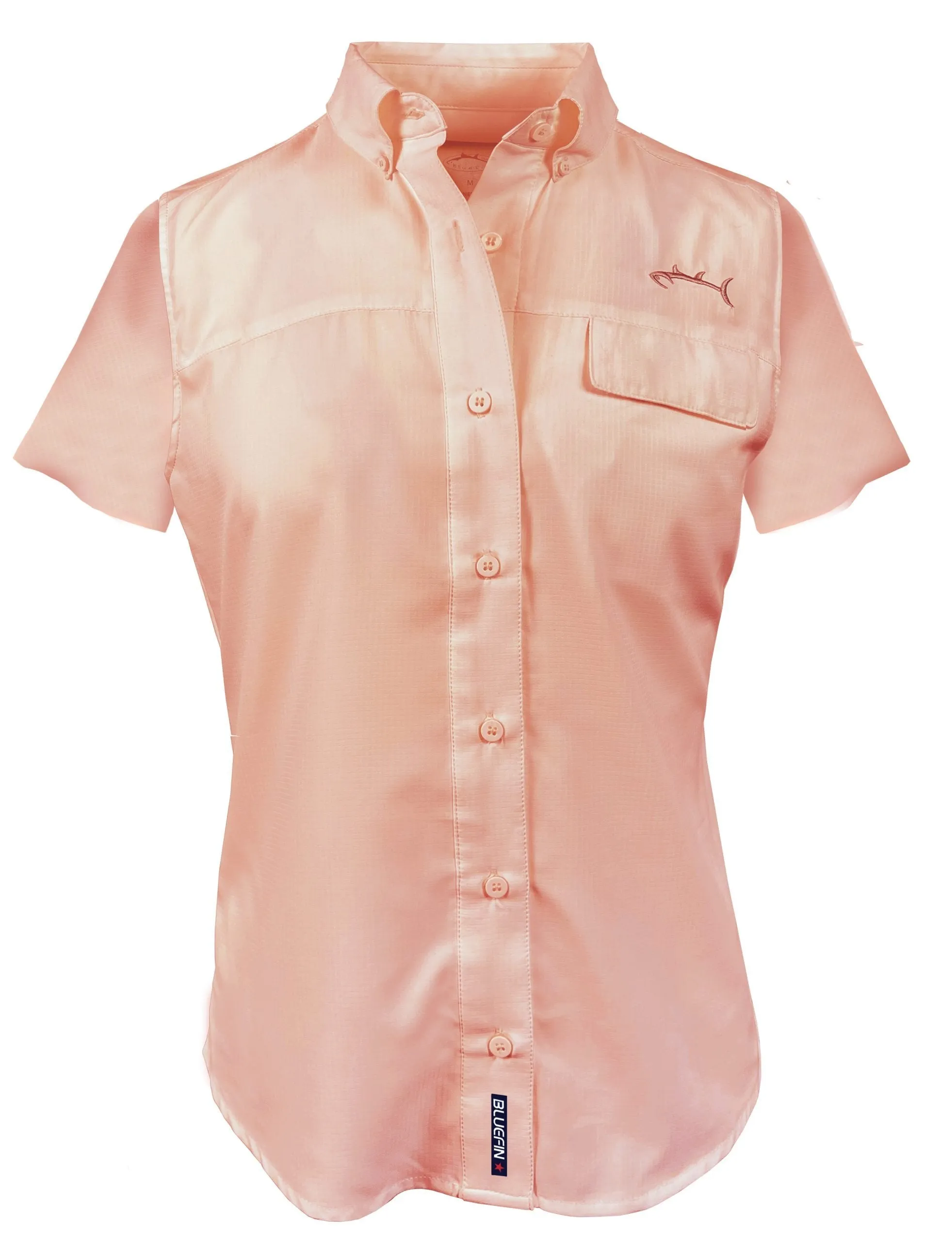 BLUEFIN LADIES PERFORMANCE SOLID SPORT SHIRT SS