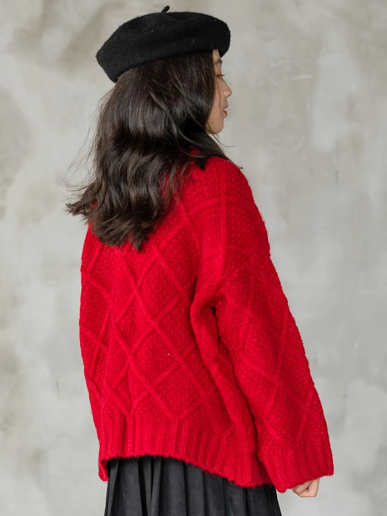 Casual Pockets Knit Cardigan Coat For Girls, Solid Color Long Sleeve Knitted Outerwear Winter/ Fall Clothing, 1pc