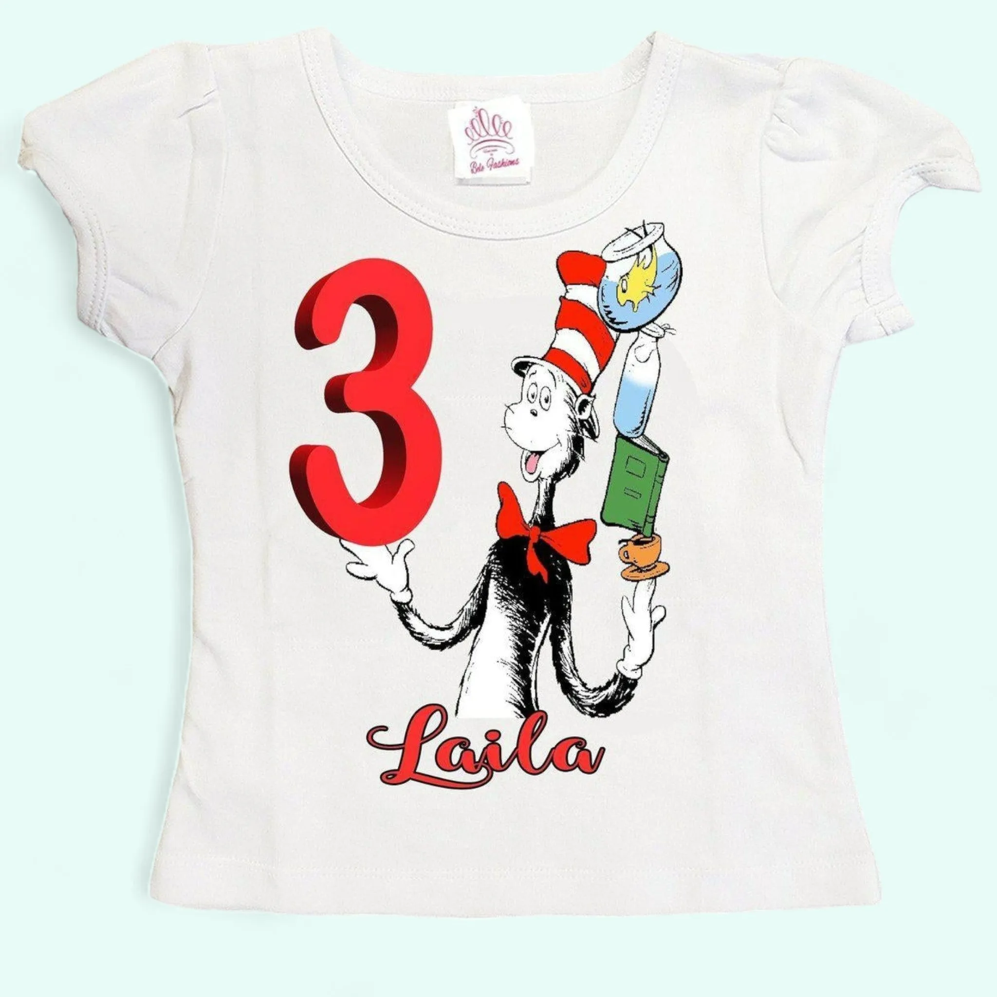 Cat in the hat birthday shirt -    birthday shirt - toddler cat in the hat personalized shirt - custom shirts