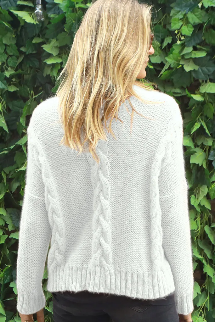 Crop Cable Boyfriend Sweater