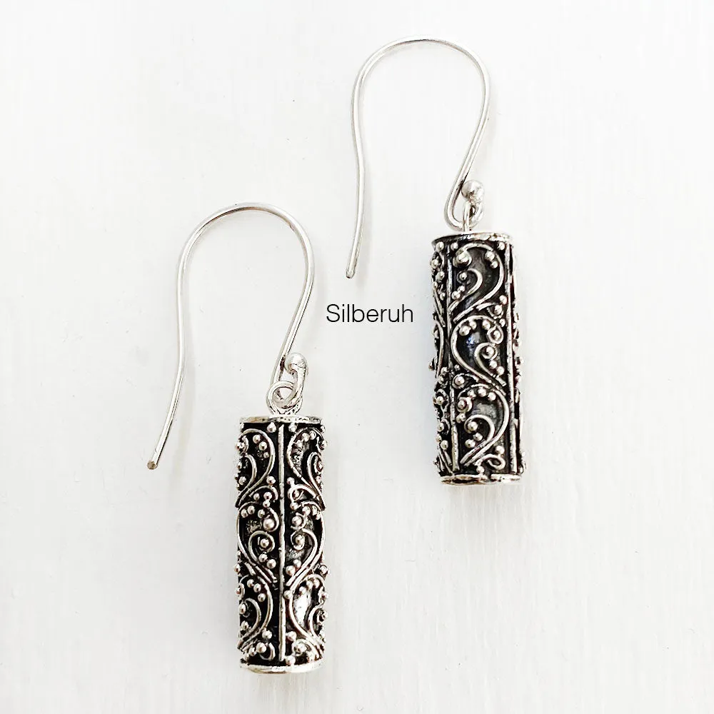 Cylindric Silver Earring
