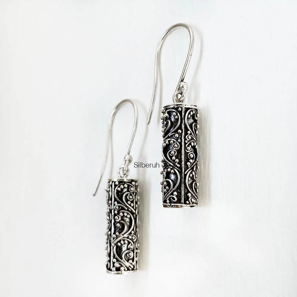 Cylindric Silver Earring