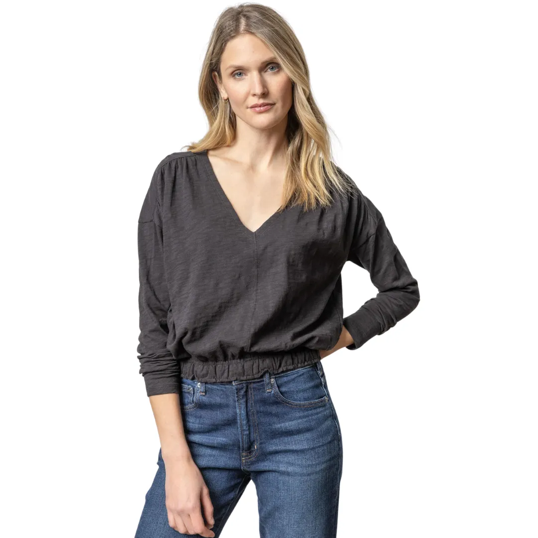 Elastic Hem Easy V-Neck