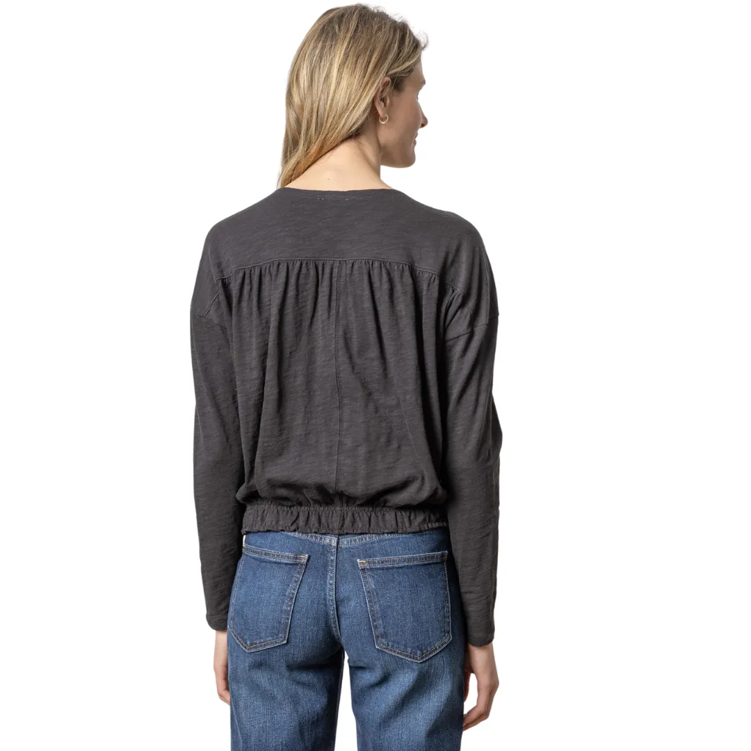 Elastic Hem Easy V-Neck