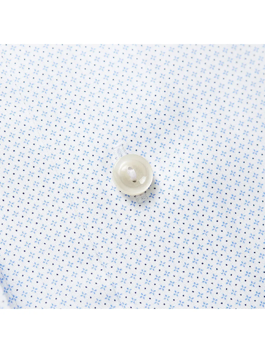 Eton Contemporary Fit Sky Blue Micro Print Dress Shirt