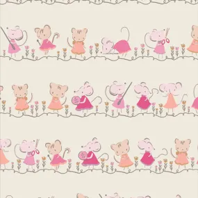 FLANNEL : Minikin Friends Ecru $12.99/ Yard