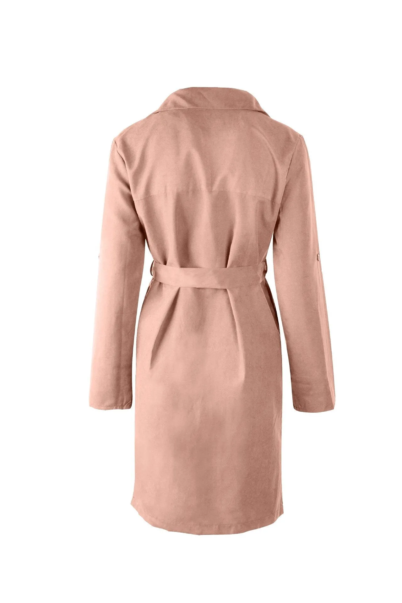 Oversized Candy Color Side Split Women Trench Coat