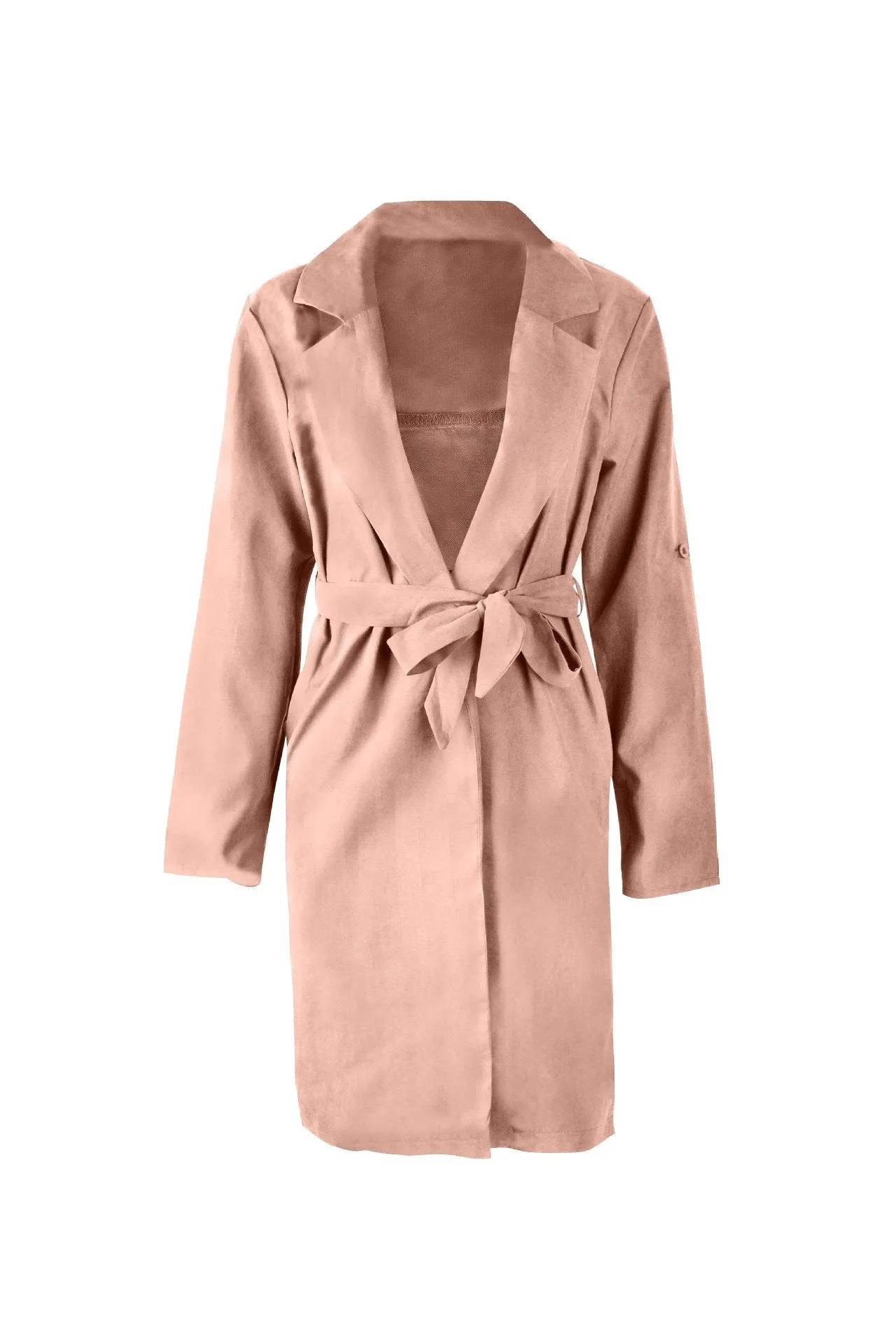 Oversized Candy Color Side Split Women Trench Coat