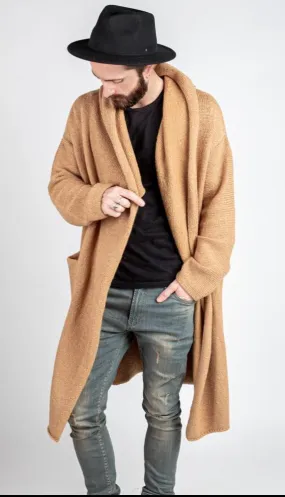 Oversized Two Pocket Cardigan - Camel