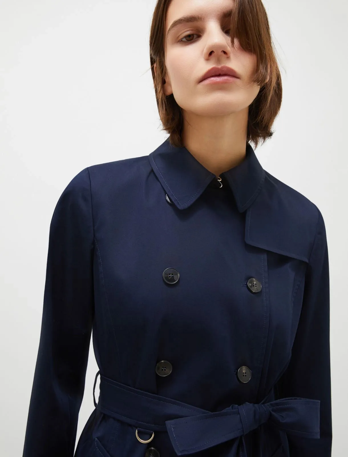 Stretch Satin Trench Coat