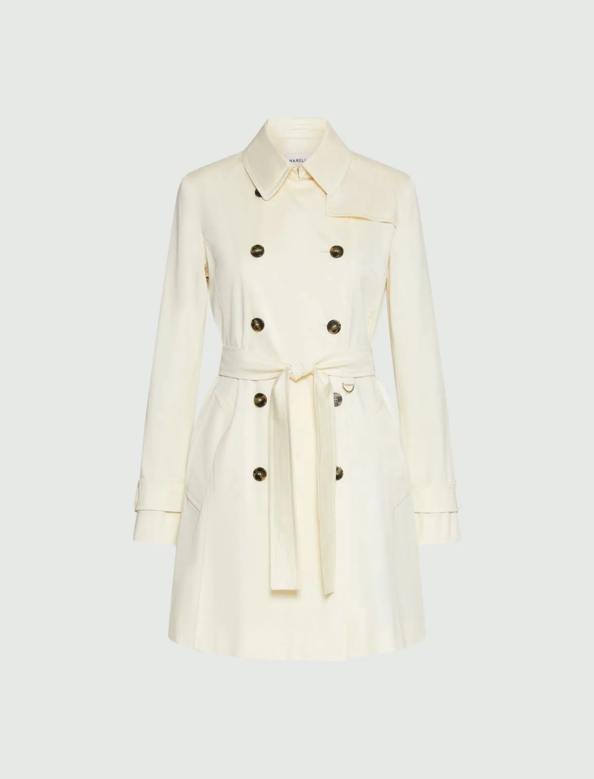 Stretch Satin Trench Coat