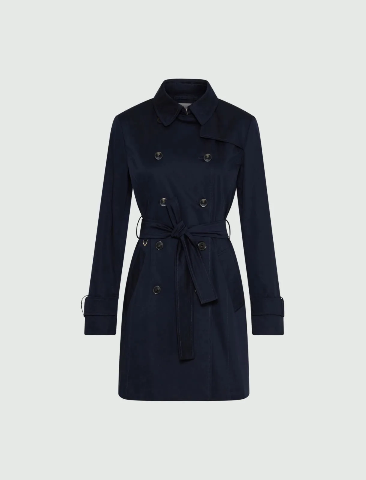 Stretch Satin Trench Coat