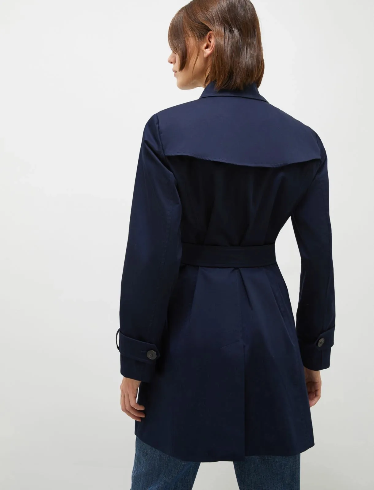 Stretch Satin Trench Coat