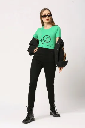 Women Peyton Round Neck Short Sleeve Printed T-Shirt